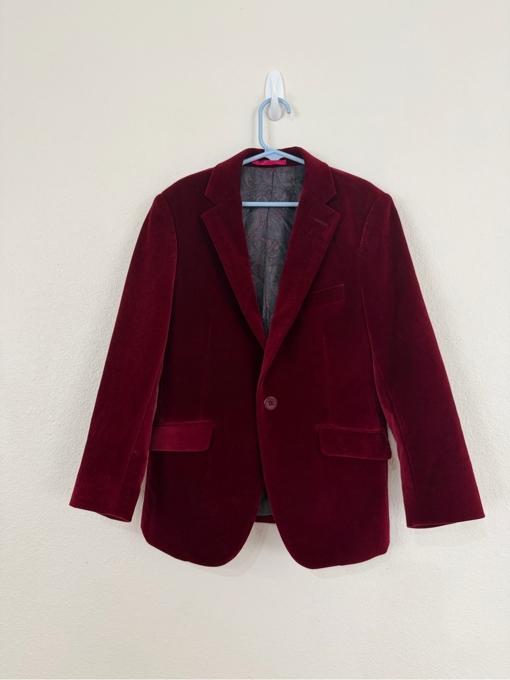 Burgundy Velvet Kids Blazer